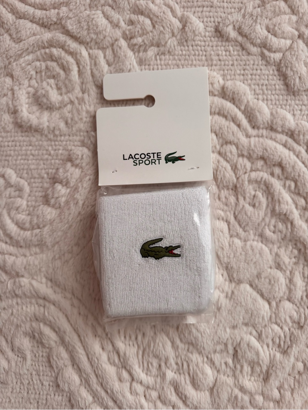 Lacoste White Logo Wristband